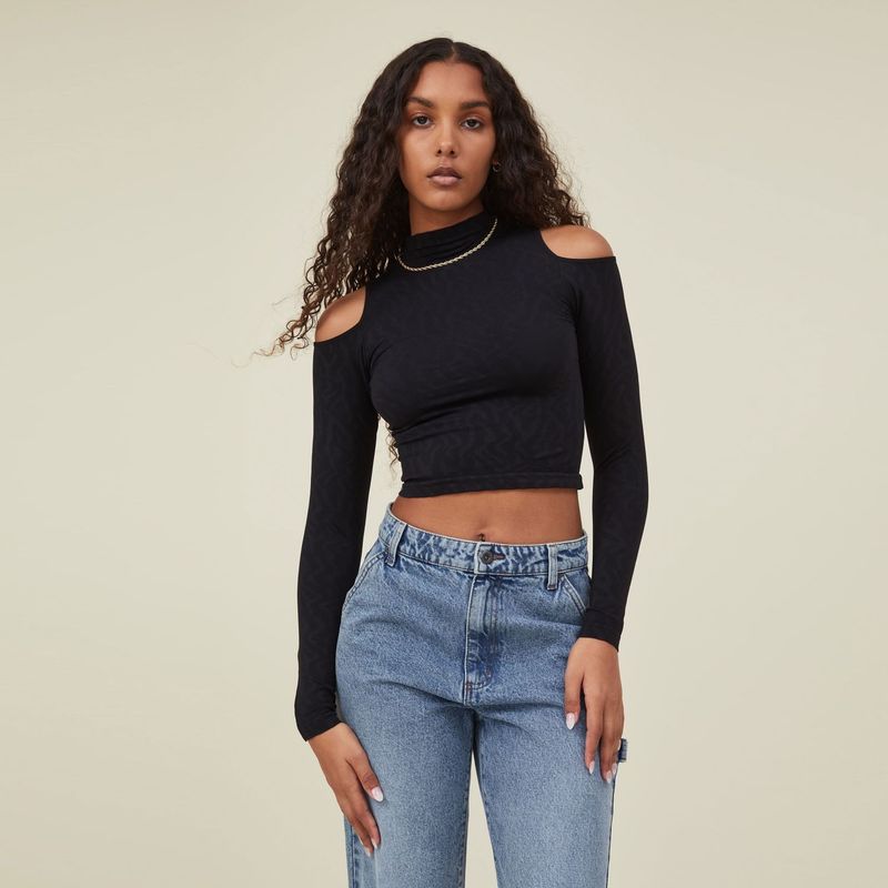 COTTON ON - Cotton On Crop Top Manga Larga Cut Out Mujer