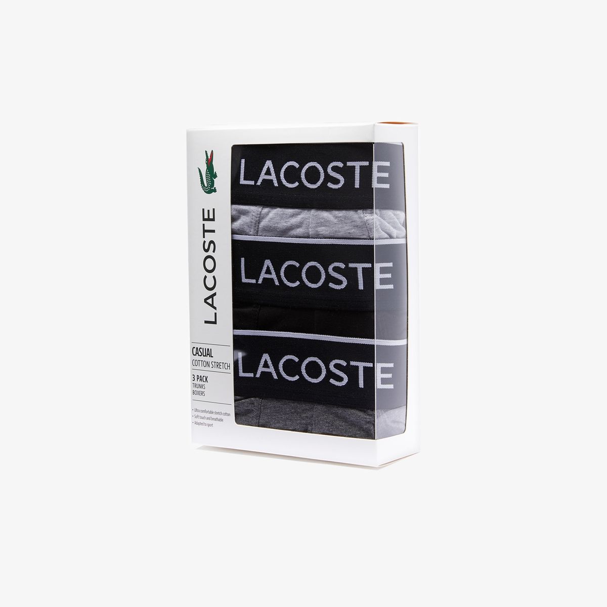 LACOSTE - Pack de 3 Boxer Algodón Hombre Lacoste
