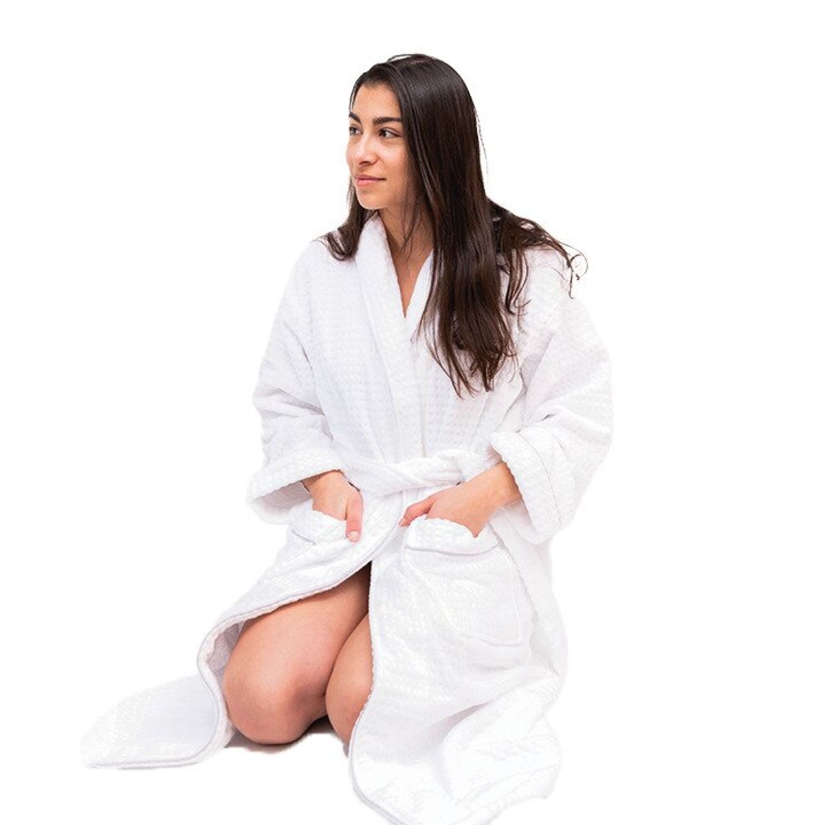 RELAN - Bata de Algodón Blanca / Bata de baño Relan