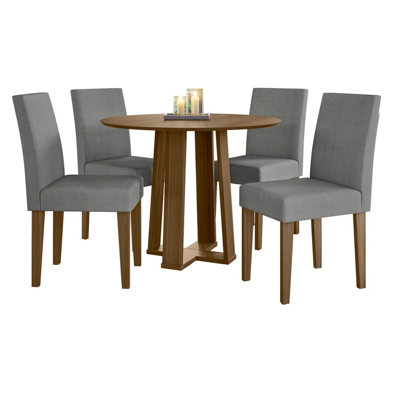 JDO & DESIGN - Juego de Comedor Karina 4 Sillas Gris Jdo & Design