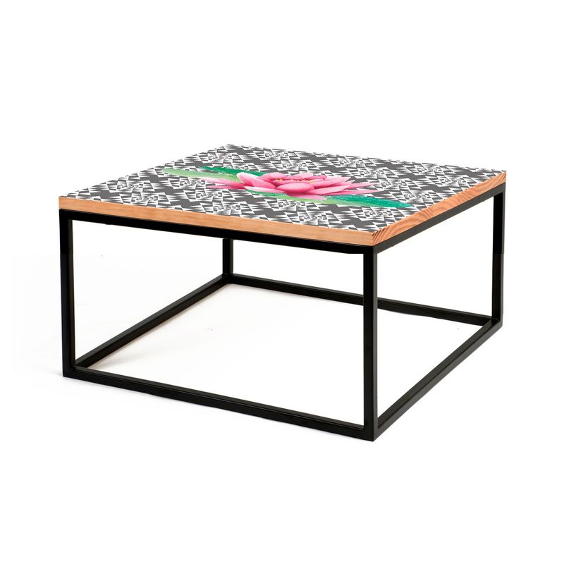 DE PIES A CABEZA - Mesa Cubo 80x80 Negra Diseño 1