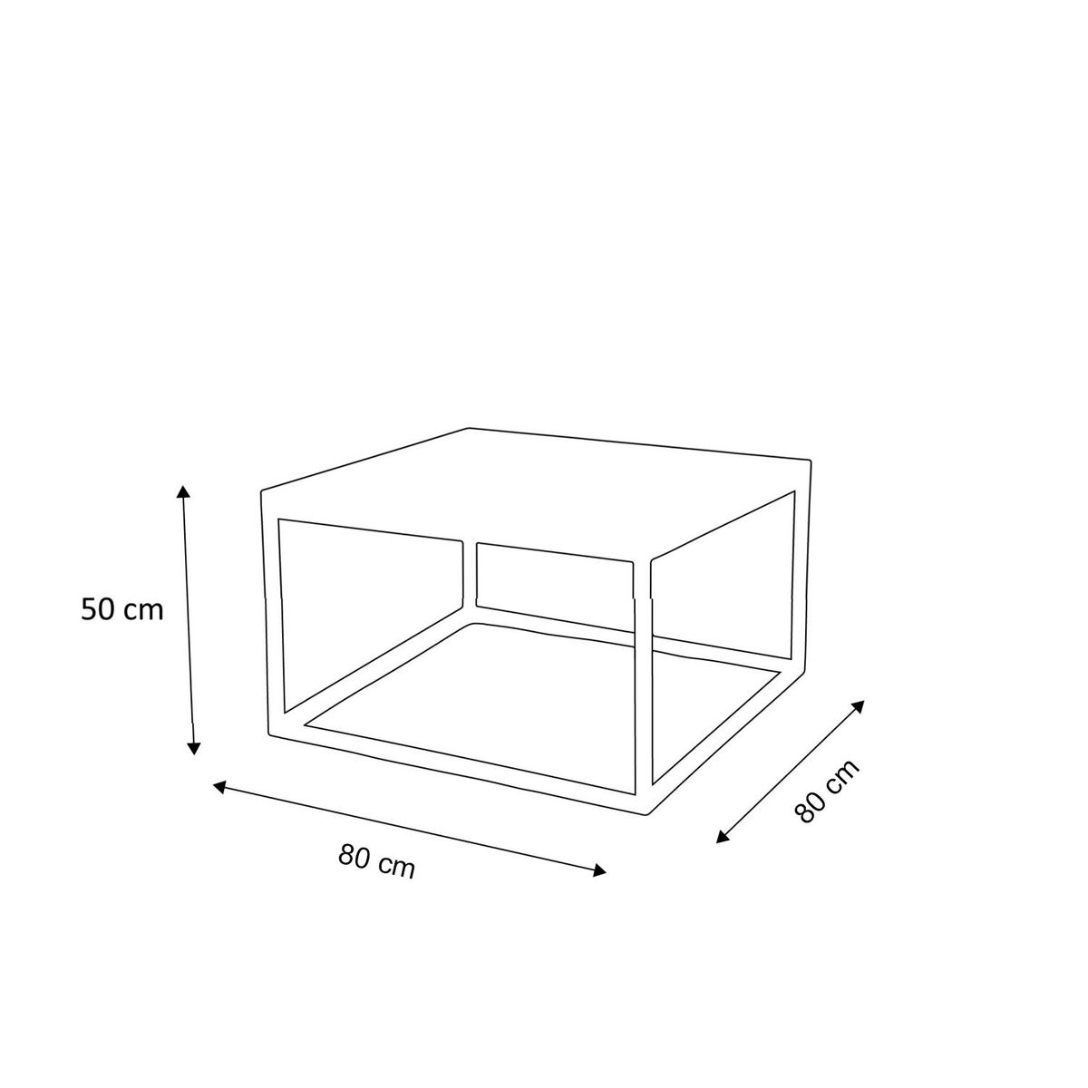 DE PIES A CABEZA - Mesa Cubo 80x80 Negra Diseño 3