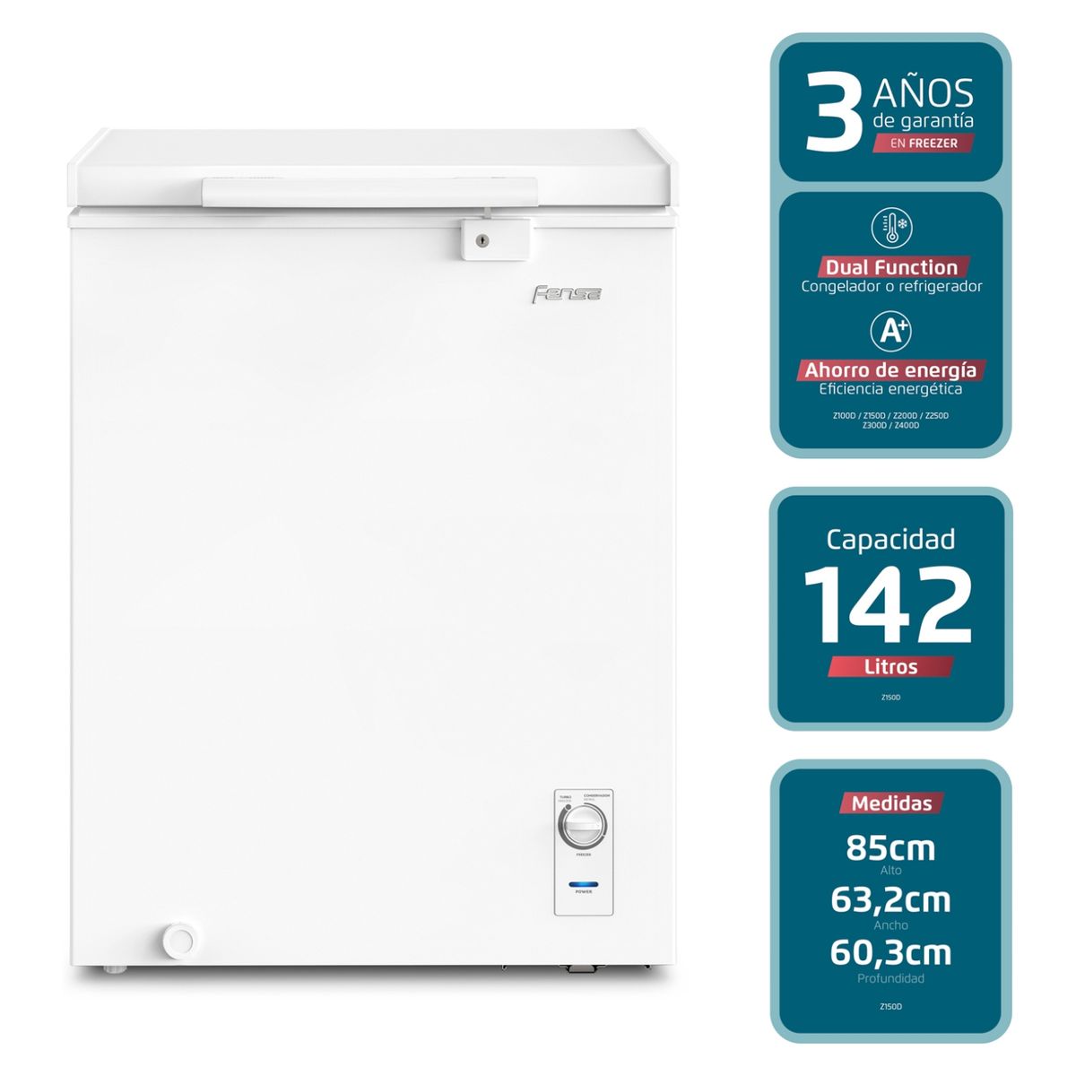 FENSA - Congelador Freezer Dual Horizontal 142 Litros Z150D Fensa