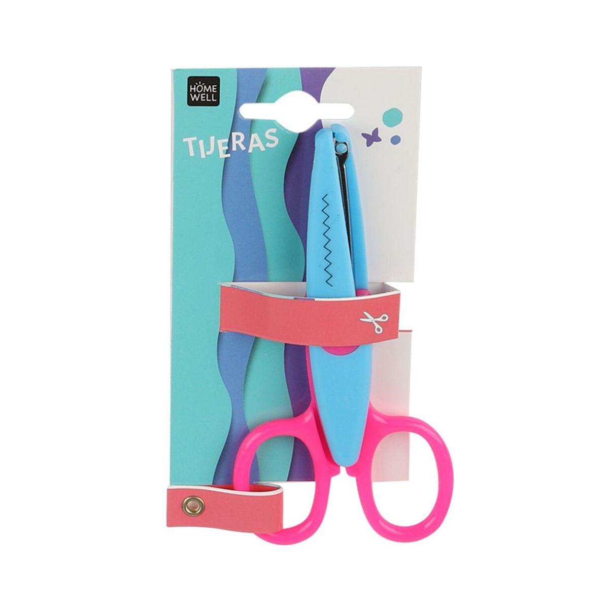 HOMEWELL - Tijera Corte Zig Zag Azul 13.4cm
