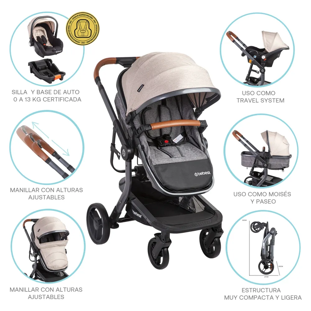 Bebesit Taurus Travel System Beige, foto 7