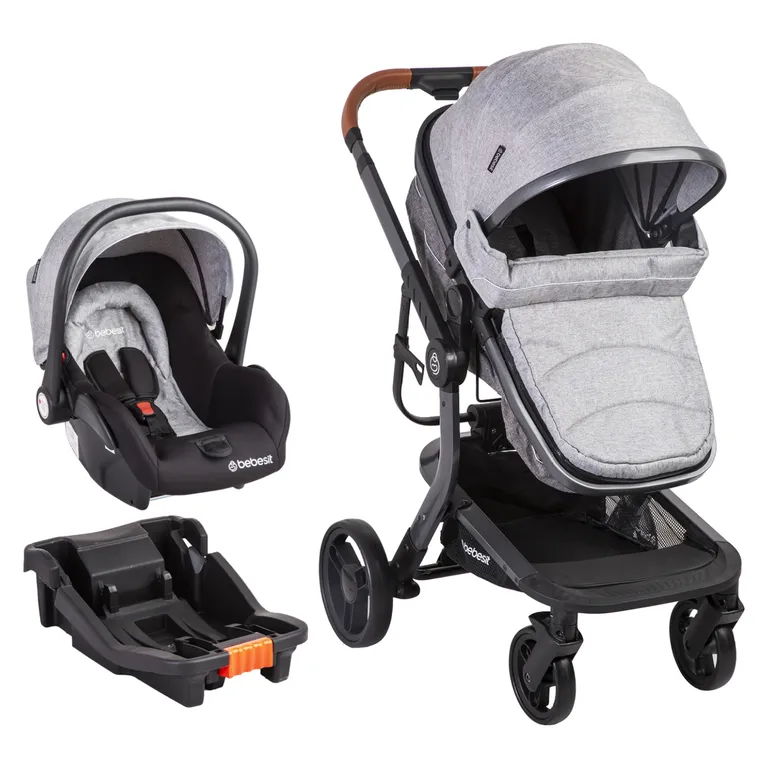 BEBESIT Coche Cuna Travel System Taurus Gris