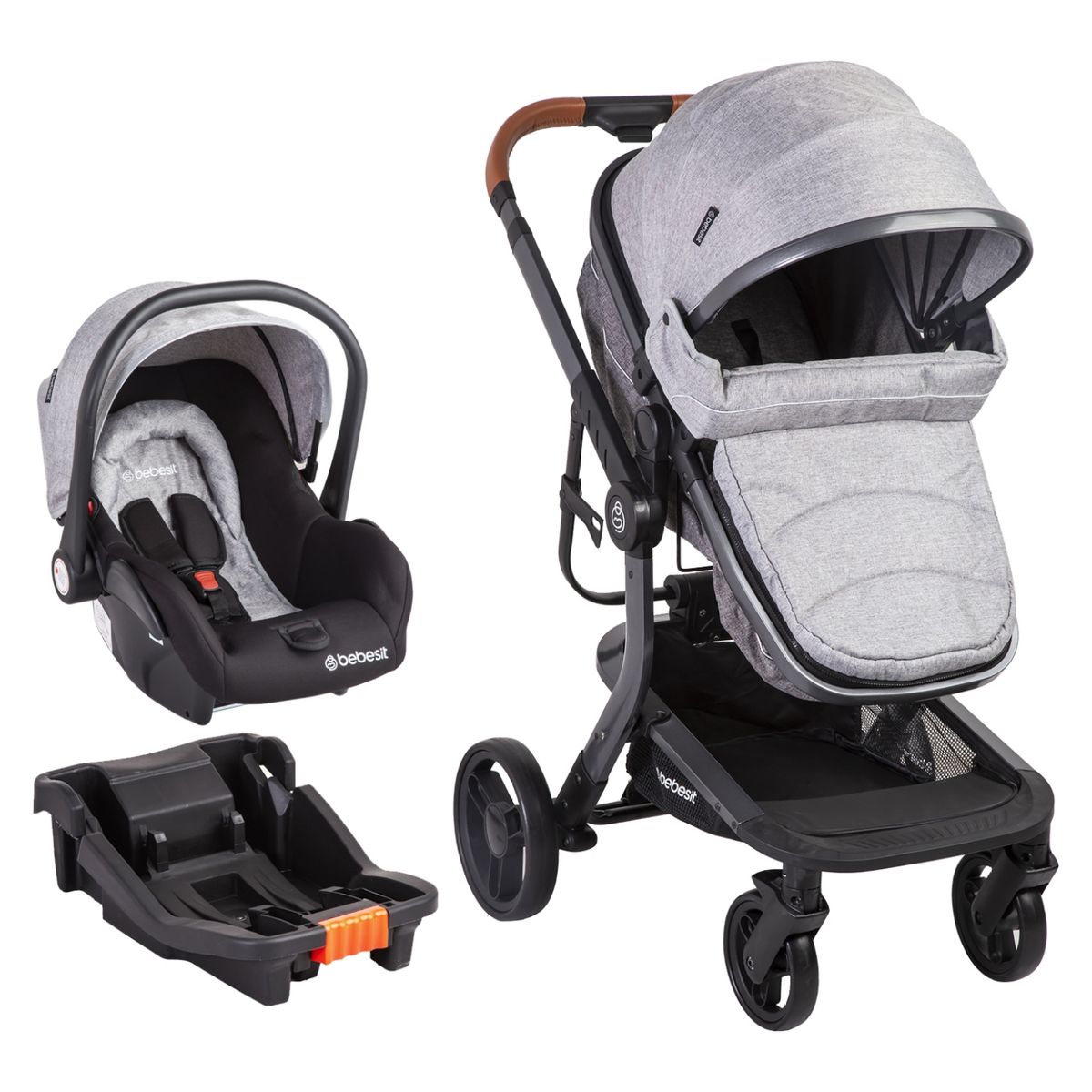 BEBESIT - Coche Cuna Travel System Taurus Gris Bebesit