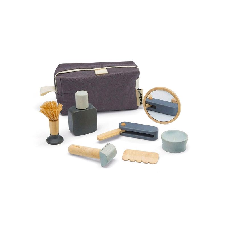 PLANTOYS - Juego De Madera Sustentable Kit Afeitadora Barbero Plantoys