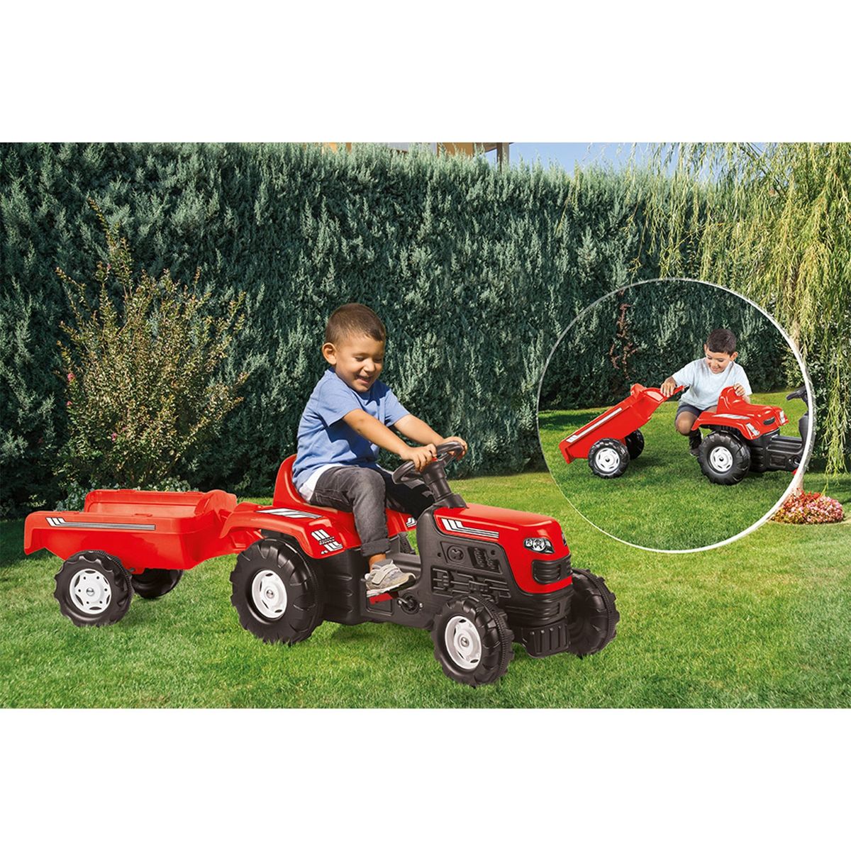 KIDSCOOL - Tractor a Pedales Ranchero Rojo Kidscool