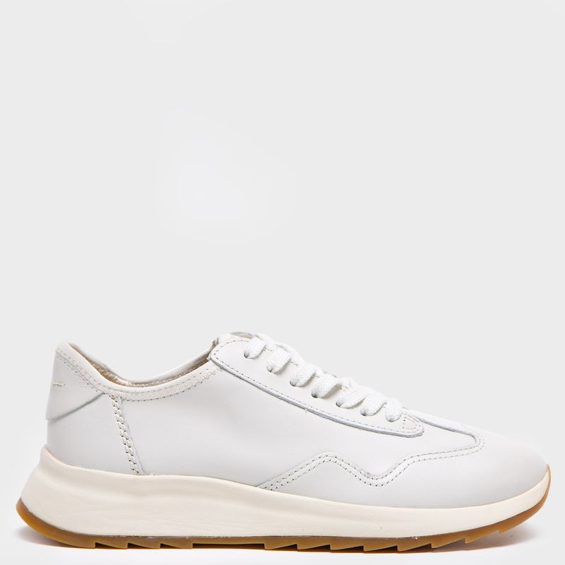 CLARKS - Zapatilla Urbana Mujer Cuero Blanco Clarks