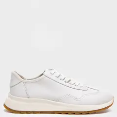 CLARKS - Zapatilla Urbana Mujer Cuero Blanco