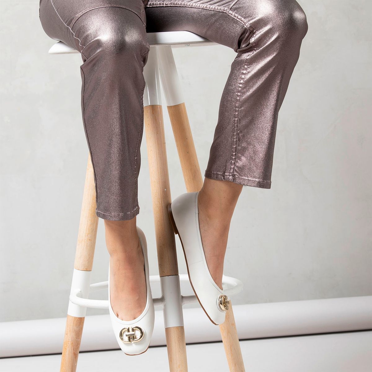 ALDO - Courbe Ballerina Mujer Cuero Blanco Aldo