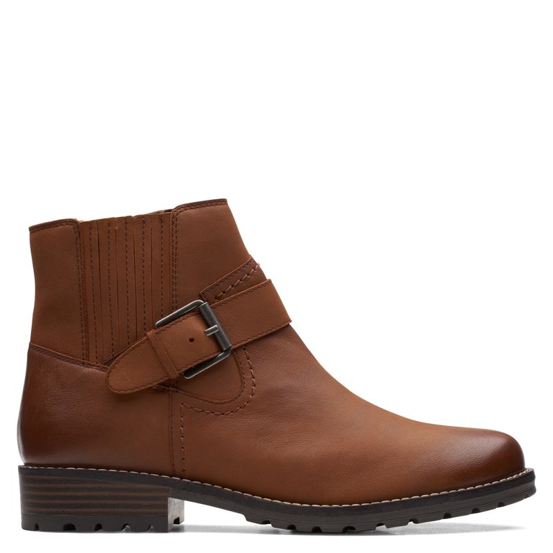 CLARKS - Botín Mujer Cuero Café Clarks