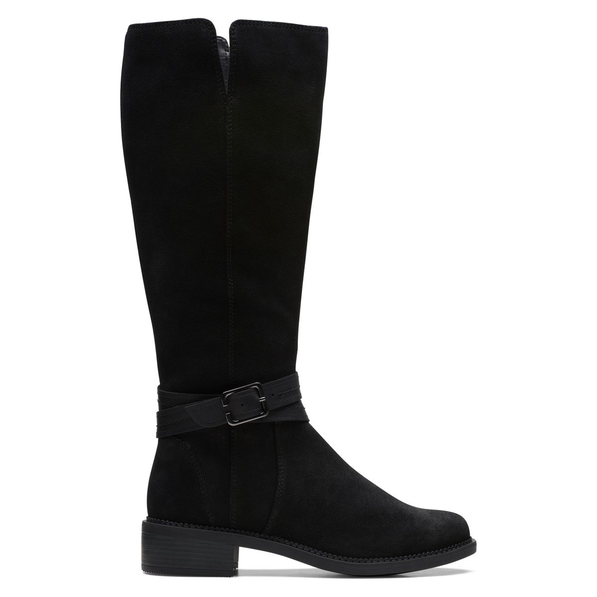 CLARKS - Bota Larga Mujer Cuero Negro Clarks