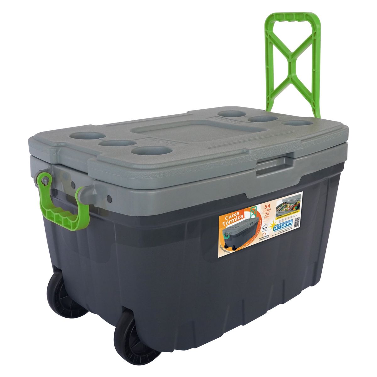 LIVE SPORT - Cooler Termico Con Ruedas Y Bandejas 54 L Live Sports