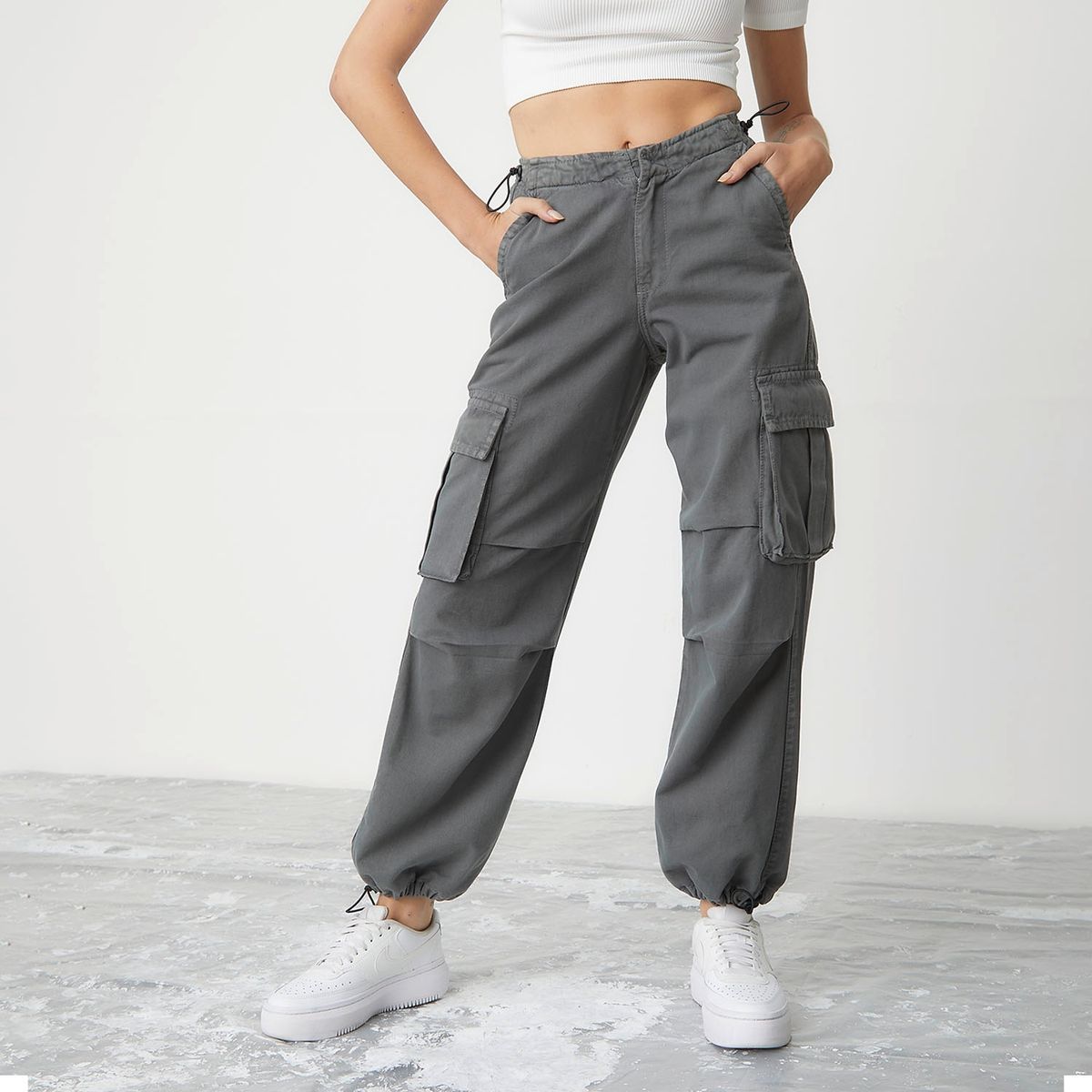 AMERICANINO - Americanino Jeans Cargo Tiro Medio Mujer