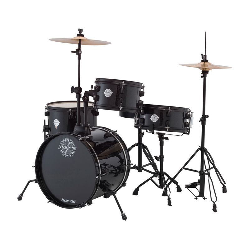 LUDWIG - Bateria Acustica para Niños Pocket Kit Black Sparkle Ludwig