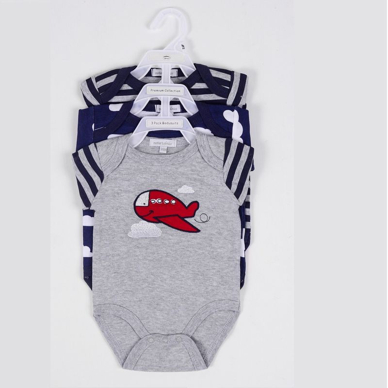 MOTHERS CHOICE - Tripack De Bodys Para Bebe Con Dibujo De Avion