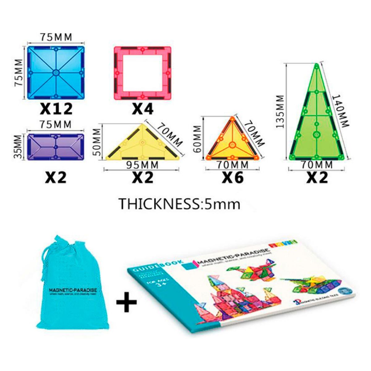MAGNETICS - Bloques Magnéticos Para Construir 28 Piezas Magnetics