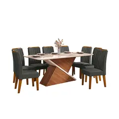 DI PORETTI - Juego de Comedor 8 Sillas Billie 200X100X82