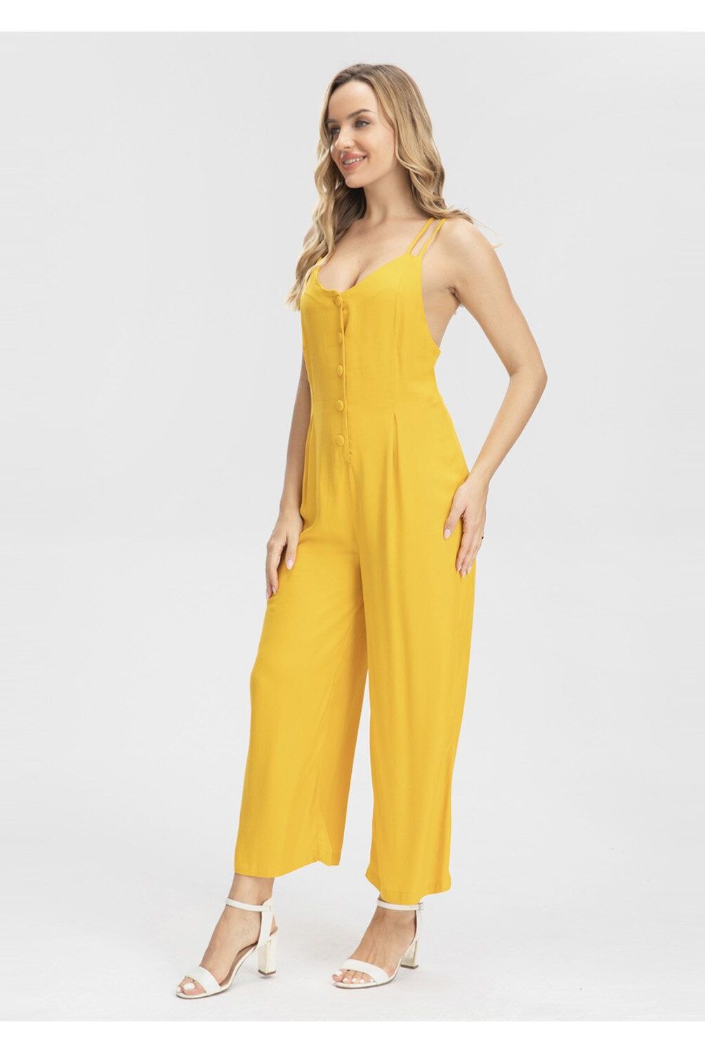 FASHION'S PARK - Enterito Culotte Mujer Mostaza