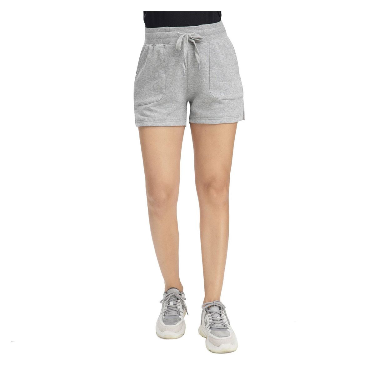 FASHION'S PARK - Short Franela Mujer Gris Melange