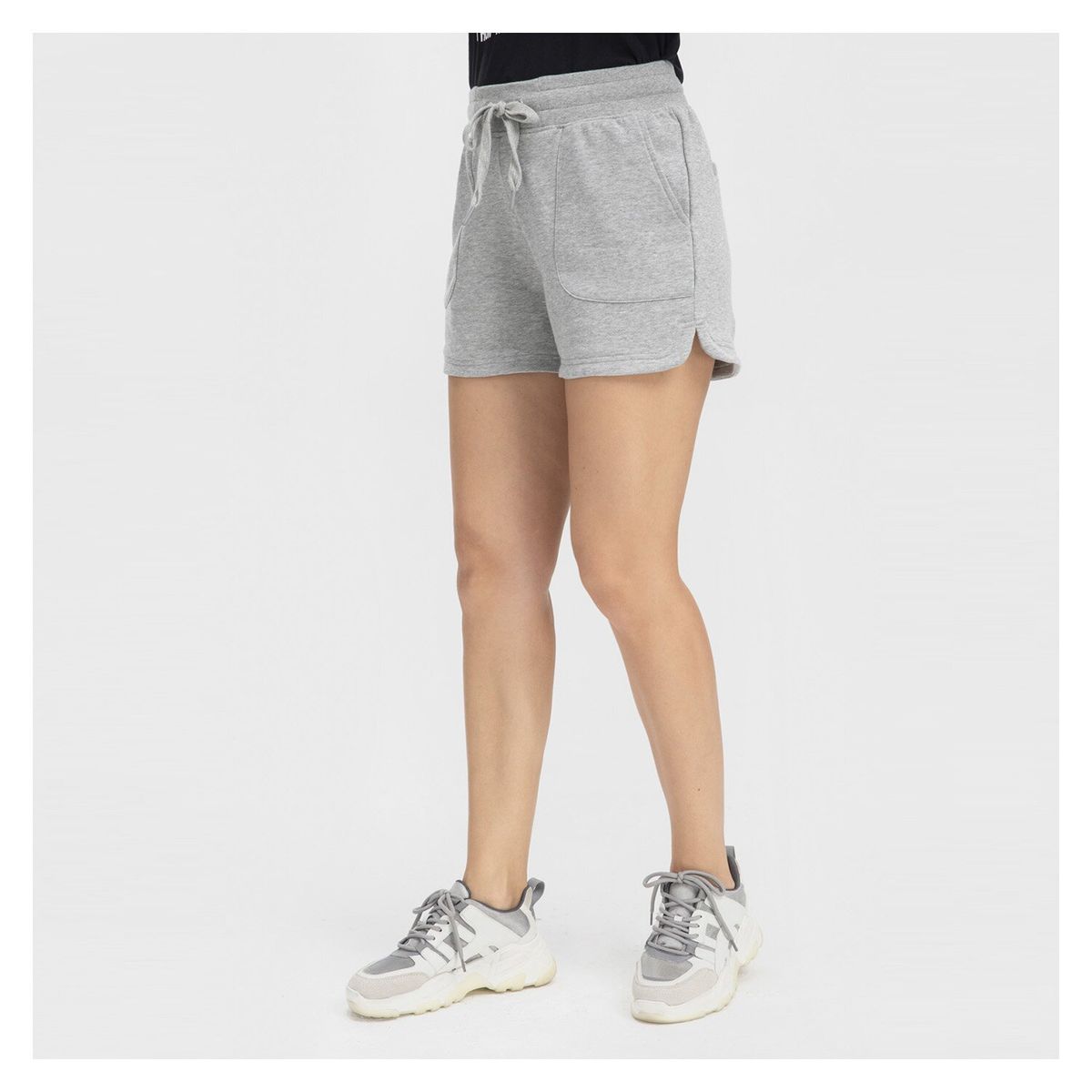 FASHION'S PARK - Short Franela Mujer Gris Melange