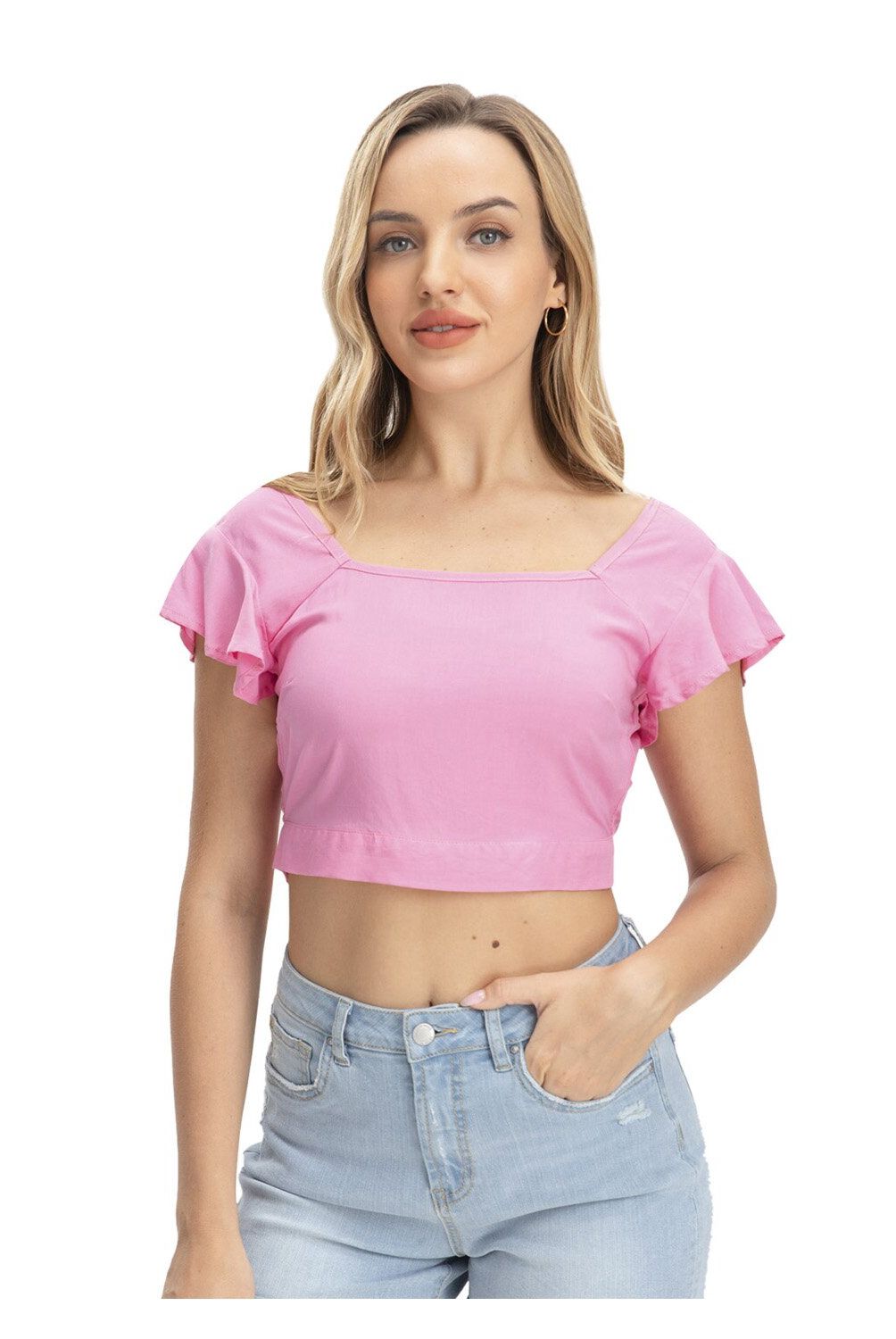FASHION'S PARK - Blusa Amarras Espalda Mujer Rosado