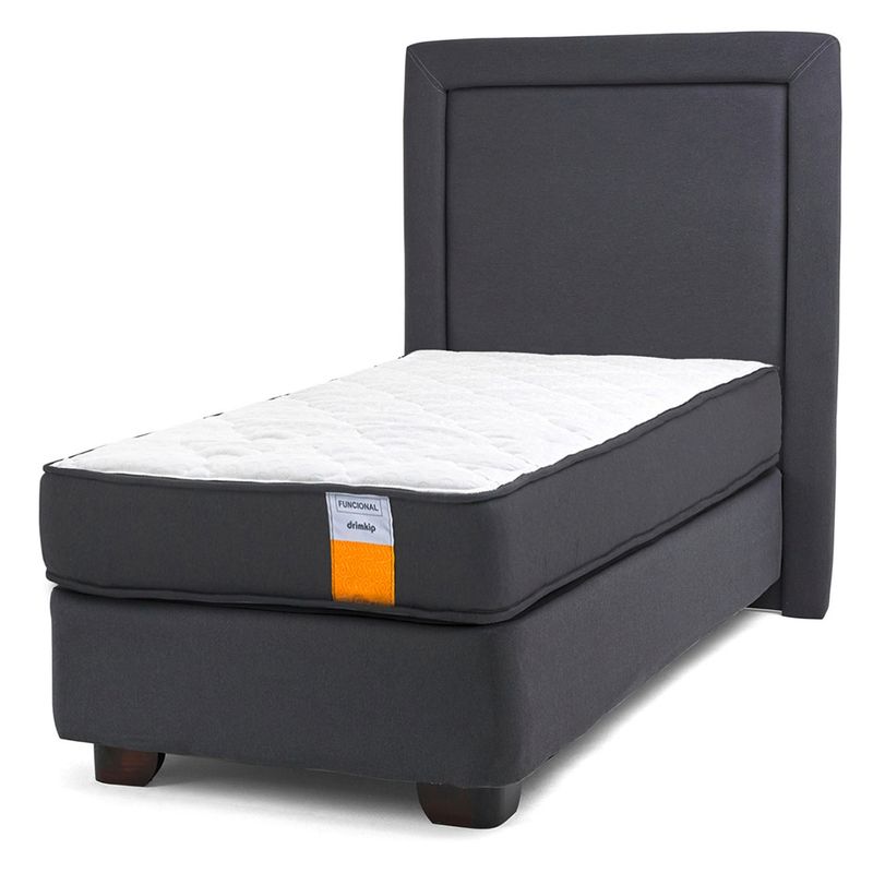DRIMKIP - Cama Americana Funcional 1 Plaza 90x190 Cm + Respaldo Drimkip
