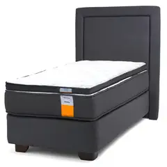DRIMKIP - Cama Americana Funcional 1 Plaza 90x190 Cm + Respaldo + Topper
