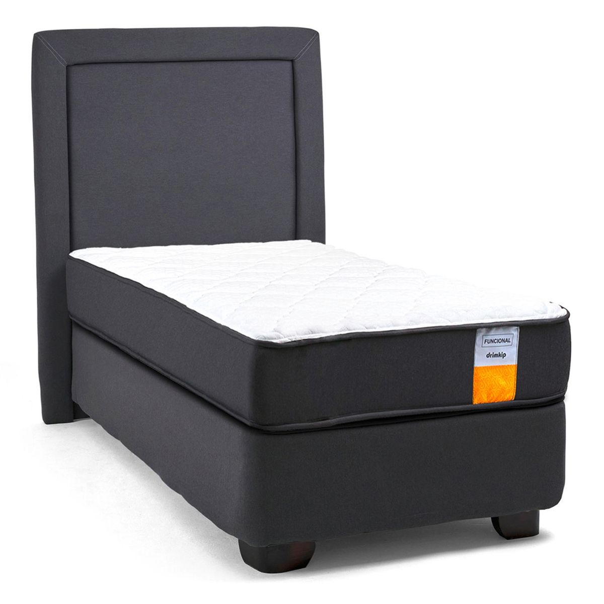 DRIMKIP - Cama Americana Funcional 1 Plaza Plus 90x200 Cm + Respaldo Drimkip