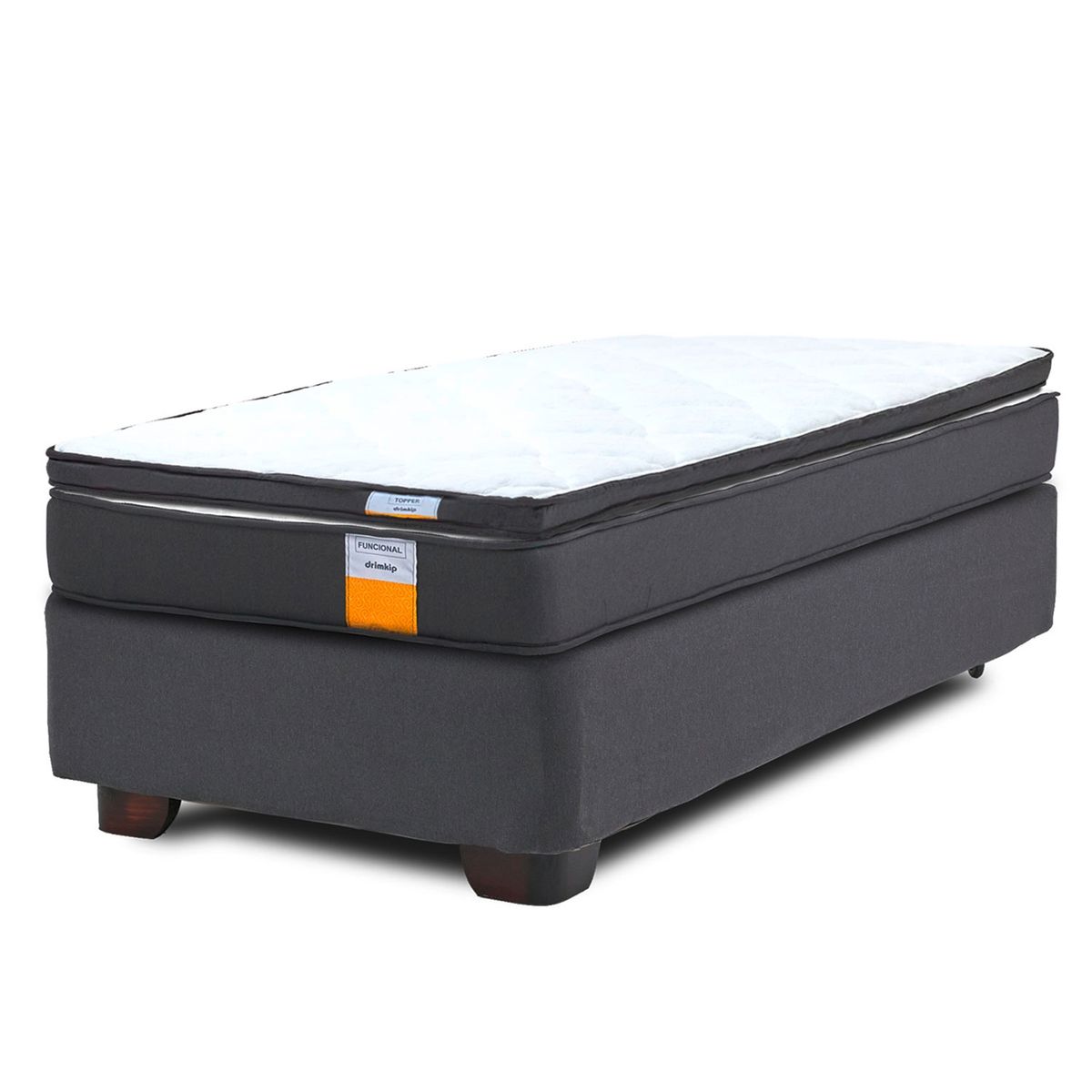 DRIMKIP - Cama Americana Funcional 1.5 Plazas 105x190 Cm + Topper Drimkip