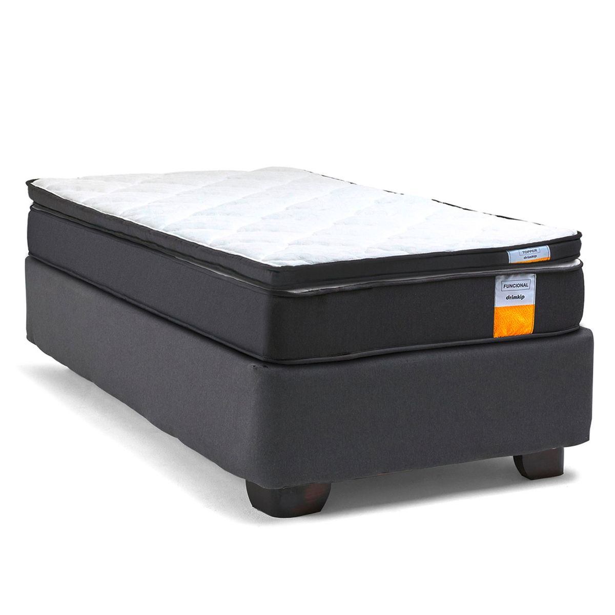 DRIMKIP - Cama Americana Funcional 1.5 Plazas 105x190 Cm + Topper Drimkip