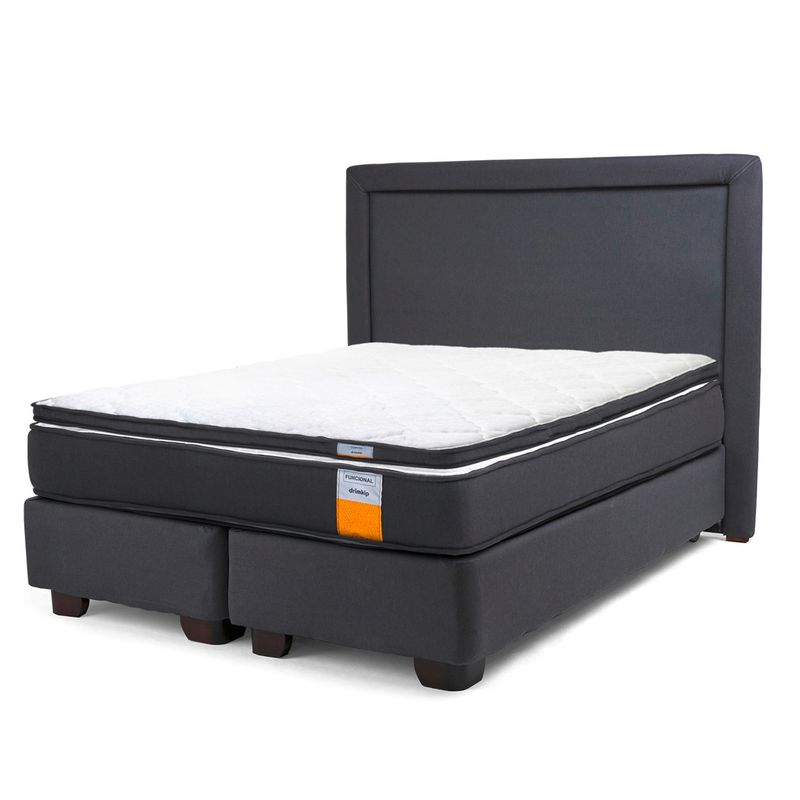 DRIMKIP - Cama Americana Funcional 2 Plazas 150x190 Cm + Respaldo + Topper Drimkip