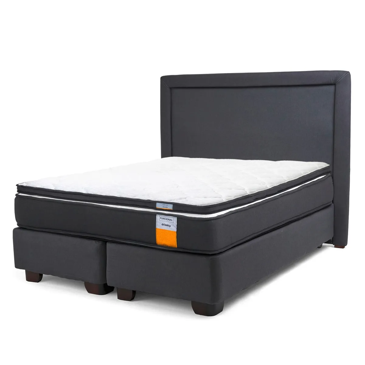 DRIMKIP - Cama Americana Funcional 2 Plazas Plus 150x200 Cm + Respaldo + Topper Drimkip