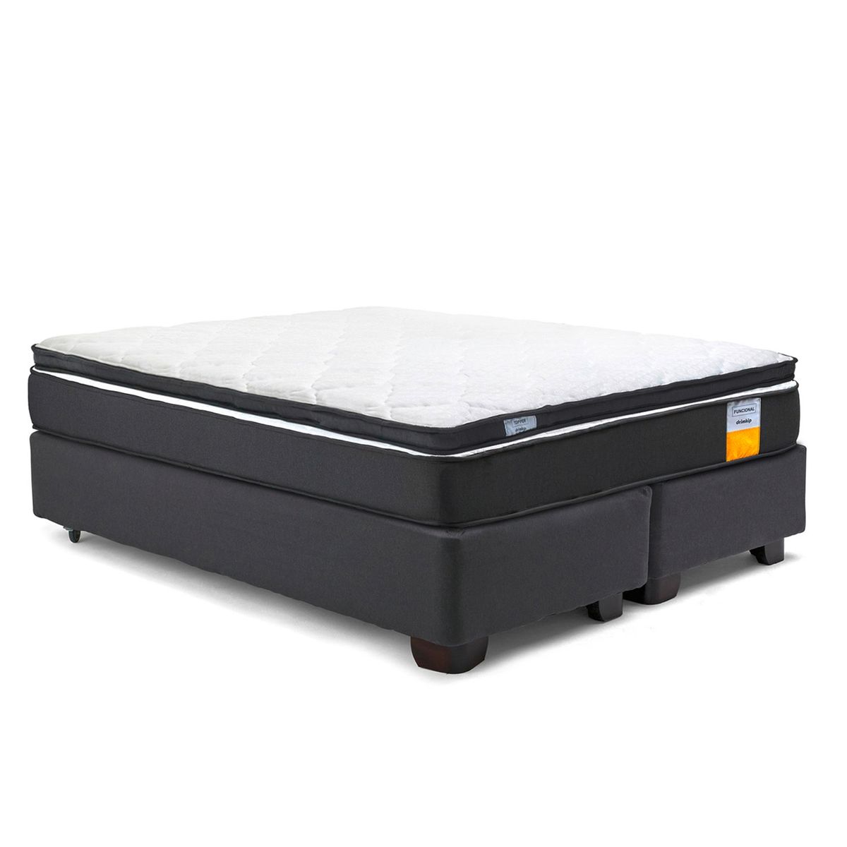DRIMKIP - Cama Americana Funcional 2 Plazas Plus 150X200 Cm + Topper Drimkip