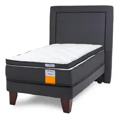 DRIMKIP - Cama Europea Funcional 1 Plaza 90x190 Cm + Respaldo + Topper