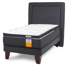 DRIMKIP - Cama Europea Funcional 1.5 Plazas 105x190 Cm + Respaldo + Topper