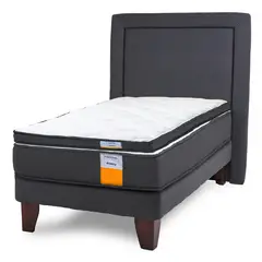 DRIMKIP - Cama Europea Funcional 1.5 Plazas Plus 105x200 Cm + Respaldo + Topper