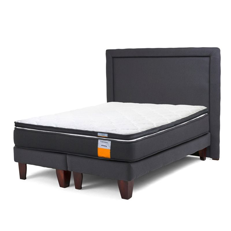 DRIMKIP - Cama Europea Funcional 2 Plazas 150x190 Cm + Respaldo + Topper Drimkip