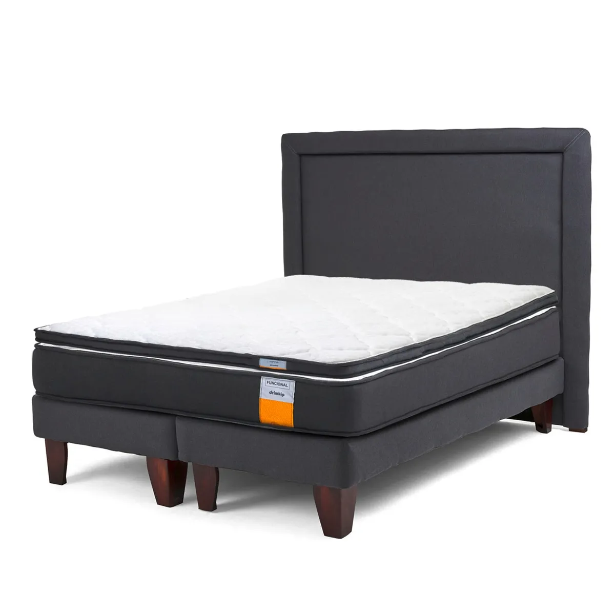DRIMKIP - Cama Europea Funcional 2 Plazas Plus 150x200 Cm + Respaldo + Topper Drimkip