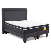 Cama Europea Funcional King 180x200 Cm + Respaldo + Topper