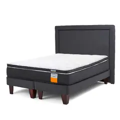 DRIMKIP - Cama Europea Funcional Queen 160x200 Cm + Respaldo + Topper