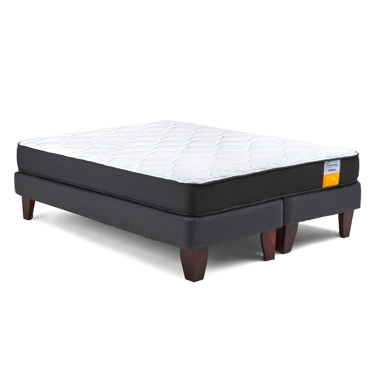 DRIMKIP - Cama Europea Funcional 2 Plazas X 1.90T Base Dividida Drimkip