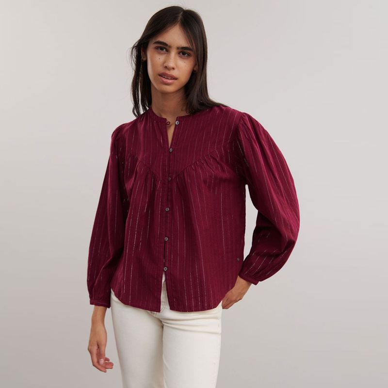 BROWNIE - Blusa Volumen Romantica Lurex Mujer Brownie