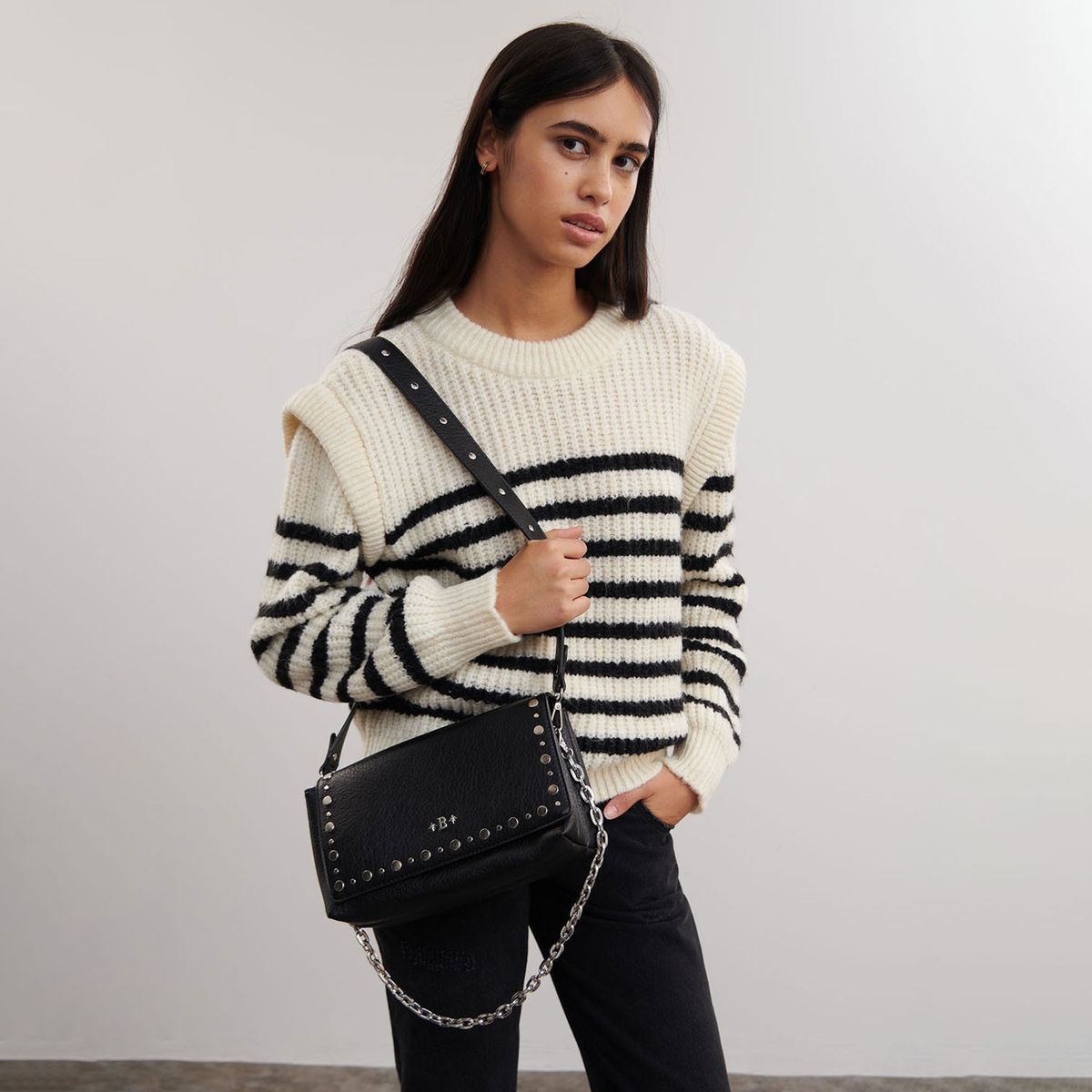 BROWNIE - Bolso Bandolera Fiesta Tachas  Mujer Brownie