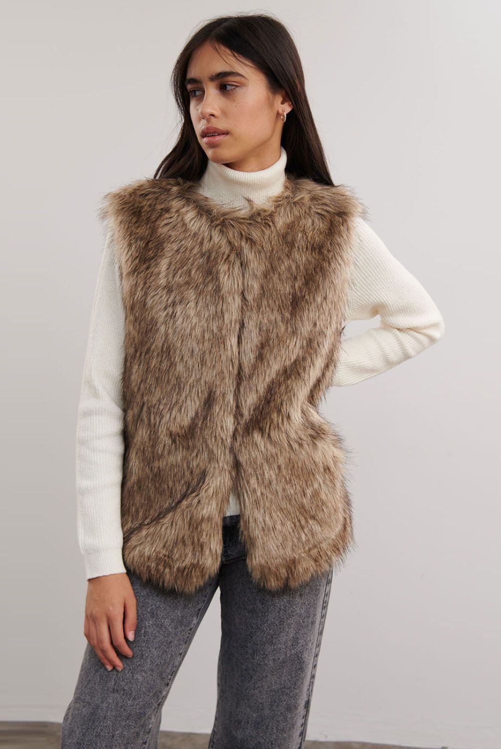 BROWNIE - Brownie Chaqueta Efecto Pelo Mujer