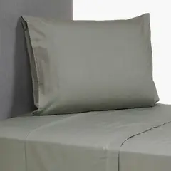 ZAHR - Juego de Sábanas 144 Hilos Gris 1.5 Plazas