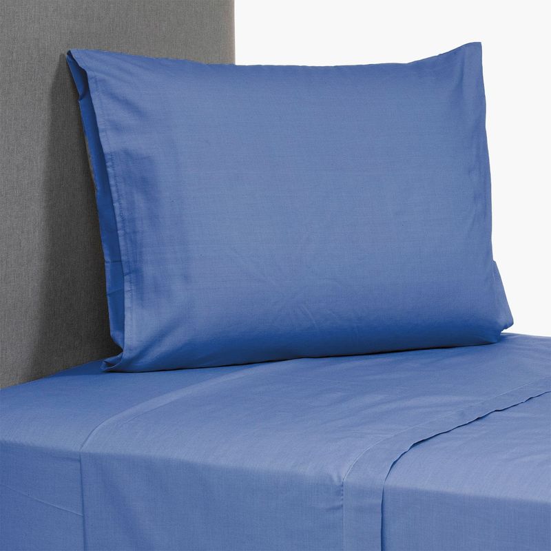 ZAHR - Juego de Sábanas 144 Hilos Azul 1.5 Plazas Zahr