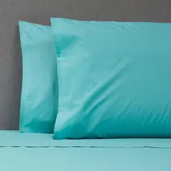 ZAHR - Juego de Sábanas 144 Hilos Turquesa King